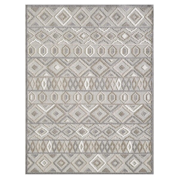 Palacedesigns 3 x 5 ft. Aztec Pattern Indoor or Outdoor Area Rug - Gray & Ivory PA3671555 - main